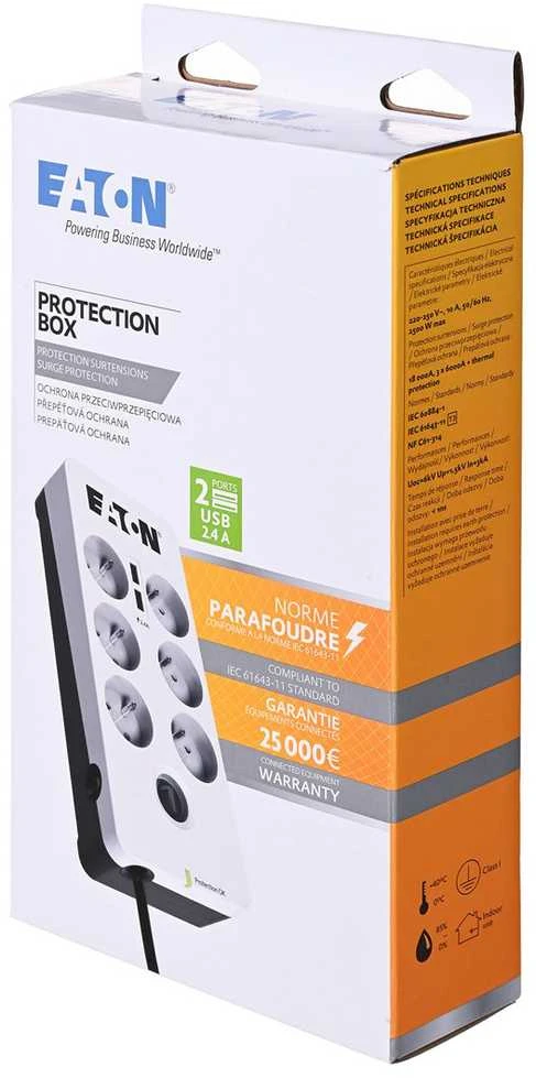 Eaton PB6UF viršįtampių ribotuvas 6 AC išvestis(ys / čių) 220 - 250 V Juoda, Balta