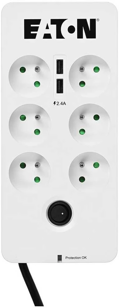 Eaton PB6UF viršįtampių ribotuvas 6 AC išvestis(ys / čių) 220 - 250 V Juoda, Balta