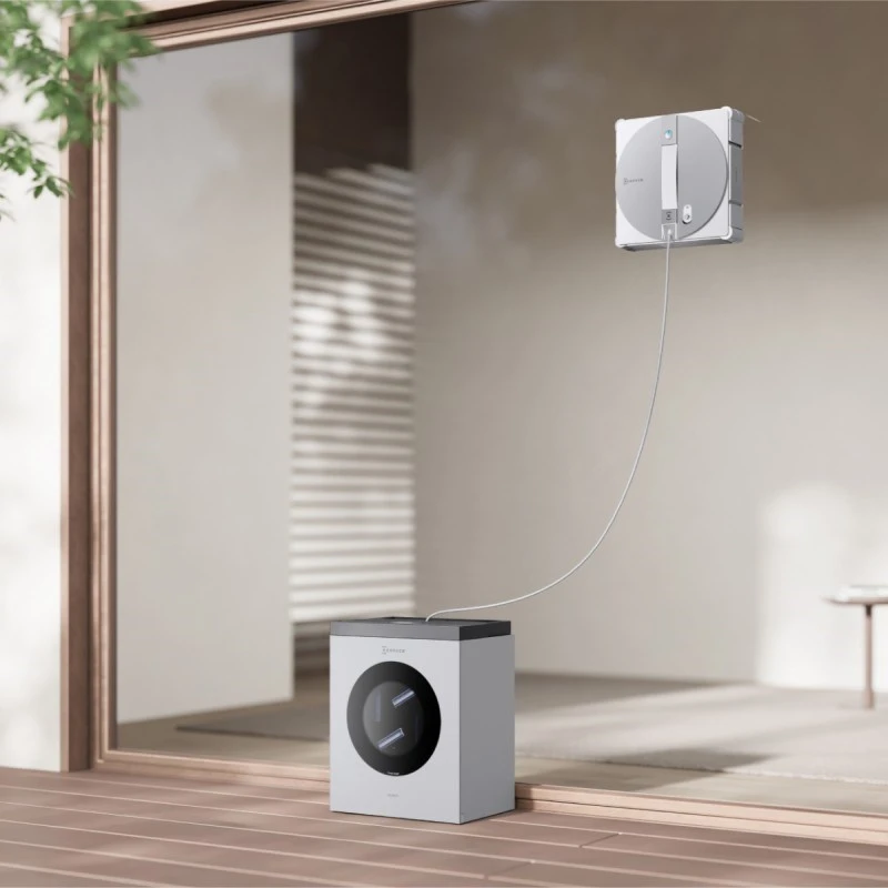 Langų valymo robotas Ecovacs WINBOT W3 OMNI, Baltas/sidabrinis