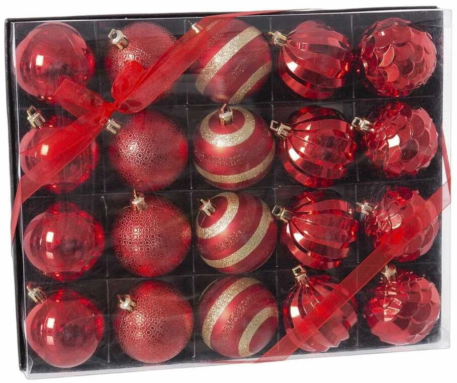 Eglutės rutuliukai Raudona Plastmasinis 6 x 6 x 6 cm (20 vnt.)