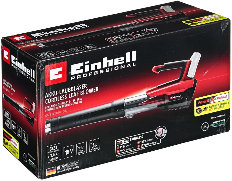 Akumuliatorinis lapų pūstuvas Einhell GP-LB 18/200 Li E-Solo; 18 V (be akumuliatoriaus ir pakrovėjo)
