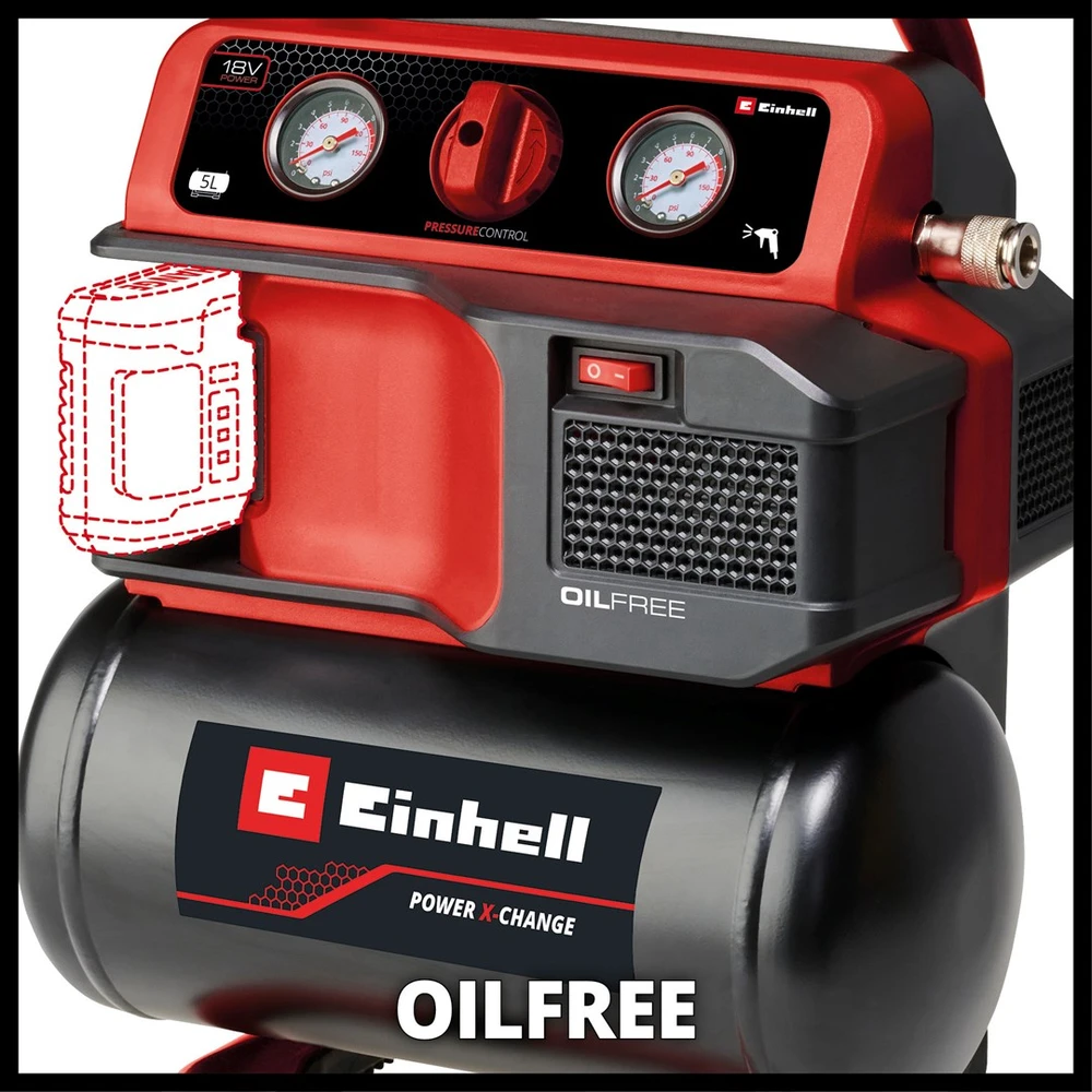 Einhell TE-AC 18/75 Li OF-Solo oro kompresorius 75 l/min Baterija