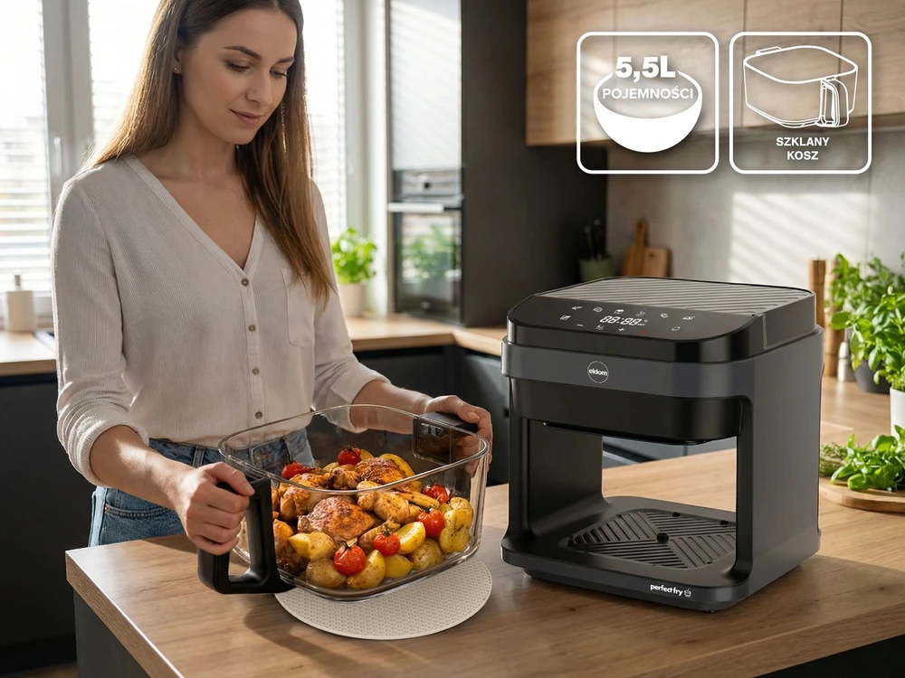 Gruzdintuvė ELDOM FR500 AIR FRYER GLASS CONTAINER 5.5 L
