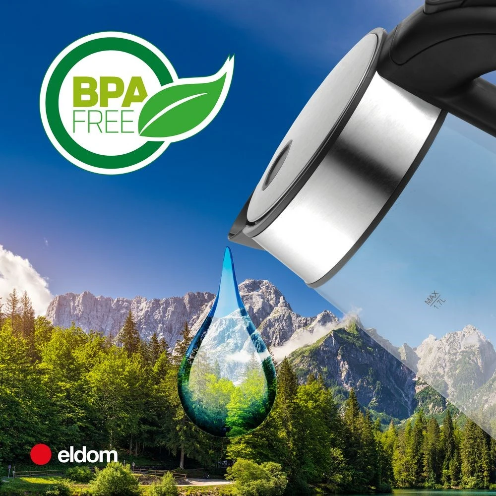Virdulys ELDOM C420 KETTY GLASS CORDLESS KETTLE 1.7 L 2200 W