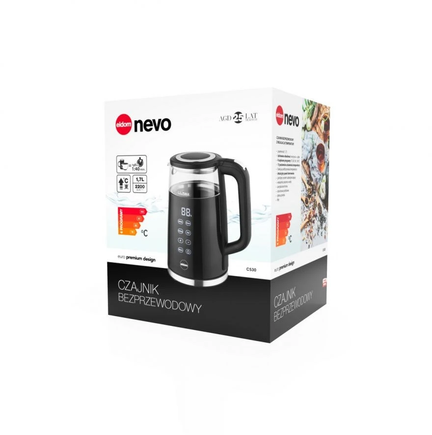 Elektrinis Virdulys - ELDOM C530 1,7 L 2200 W, Juodas