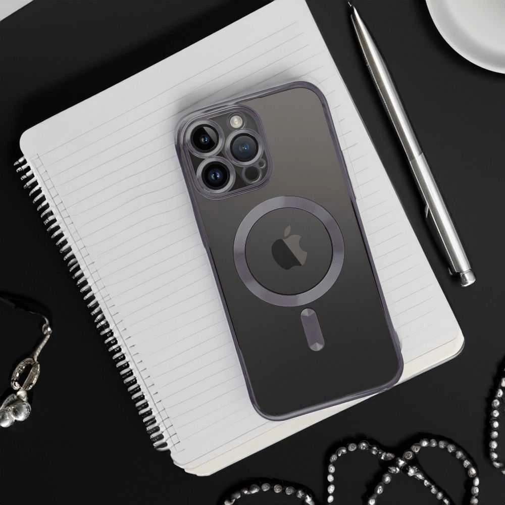 OEM dėklas, skirtas iPhone 15, Electro Mag dėklas, suderinamas su MagSafe juodas