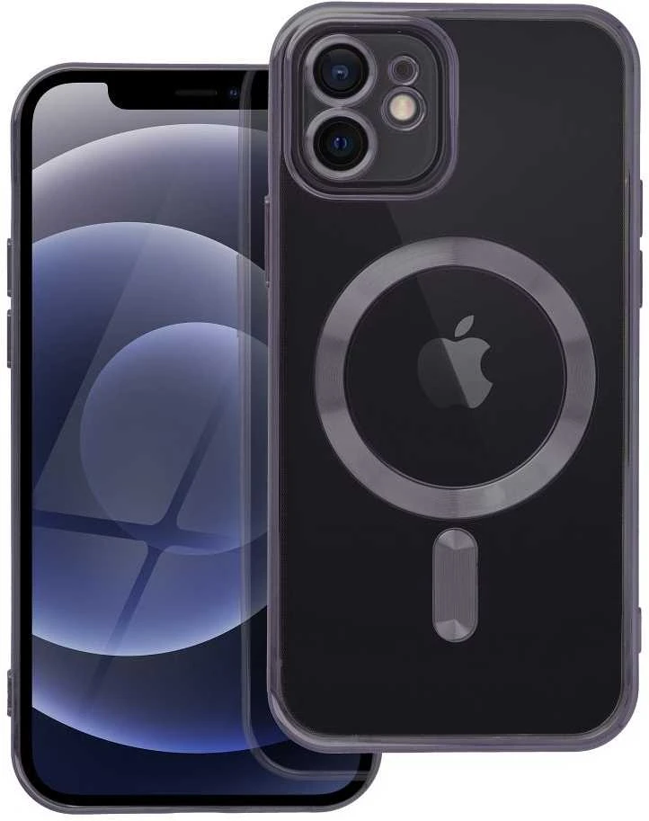 OEM dėklas, skirtas iPhone 12, Electro Mag dėklas, suderinamas su MagSafe juodas
