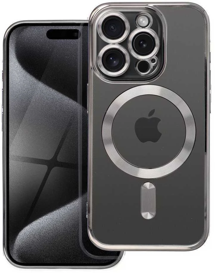 OEM dėklas, skirtas iPhone 17, Electro Mag dėklas, suderinamas su MagSafe sidabrinis