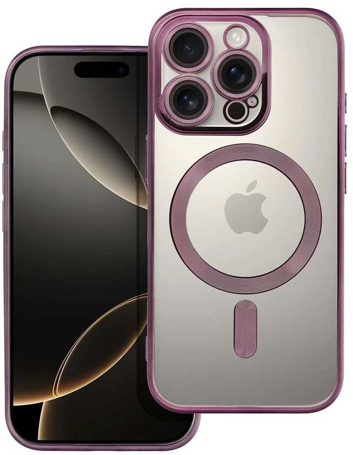 OEM dėklas, skirtas iPhone 16 PRO, Electro Mag dėklas, suderinamas su MagSafe violetine