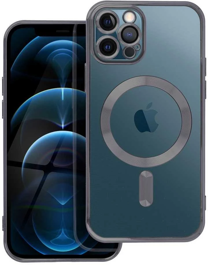 OEM dėklas, skirtas iPhone 12 PRO, Electro Mag dėklas, suderinamas su MagSafe juodas