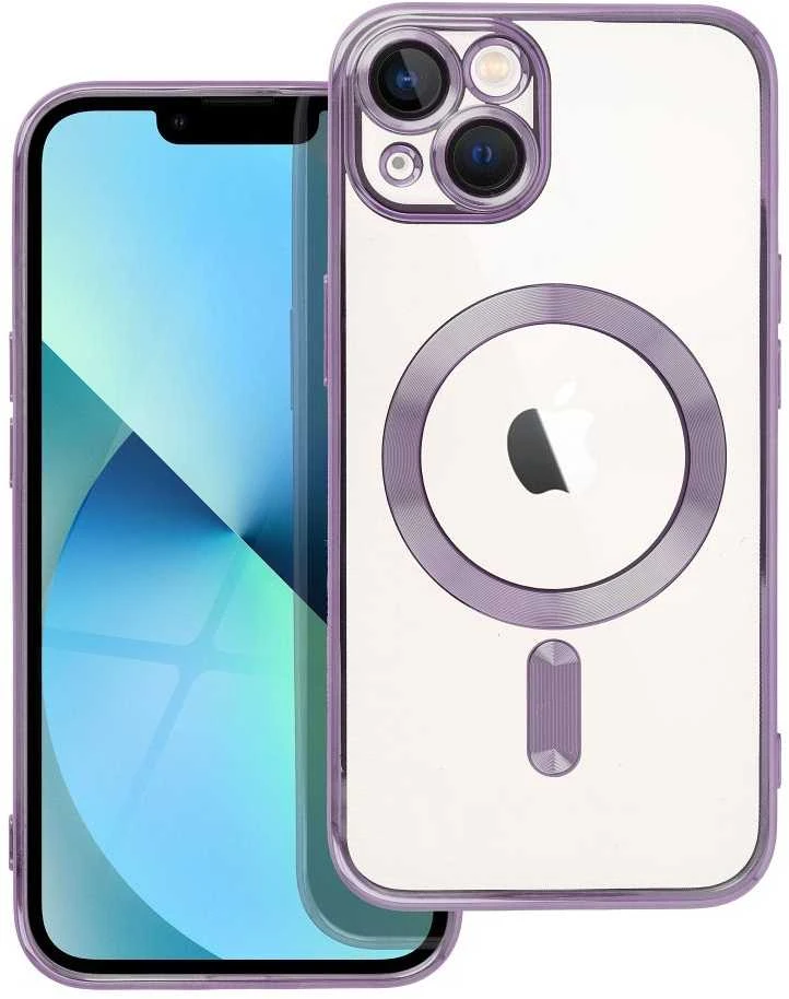 OEM dėklas, skirtas iPhone 13, Electro Mag dėklas, suderinamas su MagSafe violetine