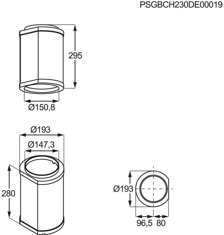 „Electrolux M8CKSL28“ gartraukio prailginimo vamzdis