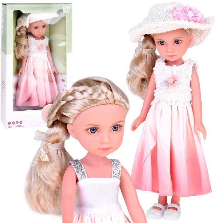 Jokomisiada Elegant Stylish Doll in Hat with Long Skirtas šviesiems plaukams Hair ZA5314
