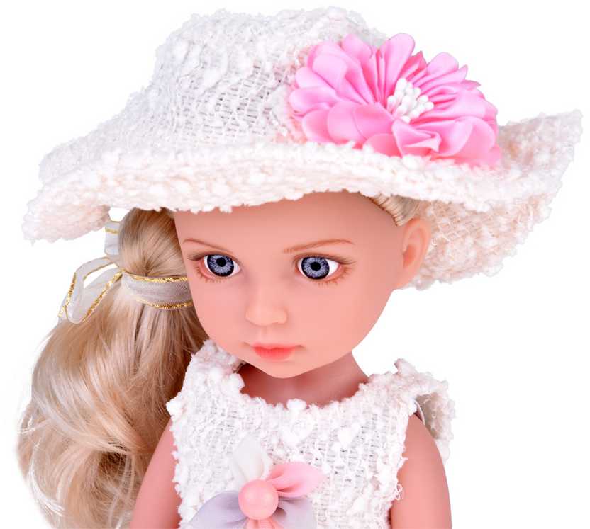 Jokomisiada Elegant Stylish Doll in Hat with Long Skirtas šviesiems plaukams Hair ZA5314
