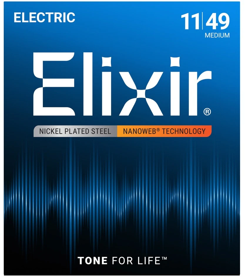 Elixir Strings Eliksyras Stygos el. gitarai Eliksyras 12102 Nanoweb 11-49
