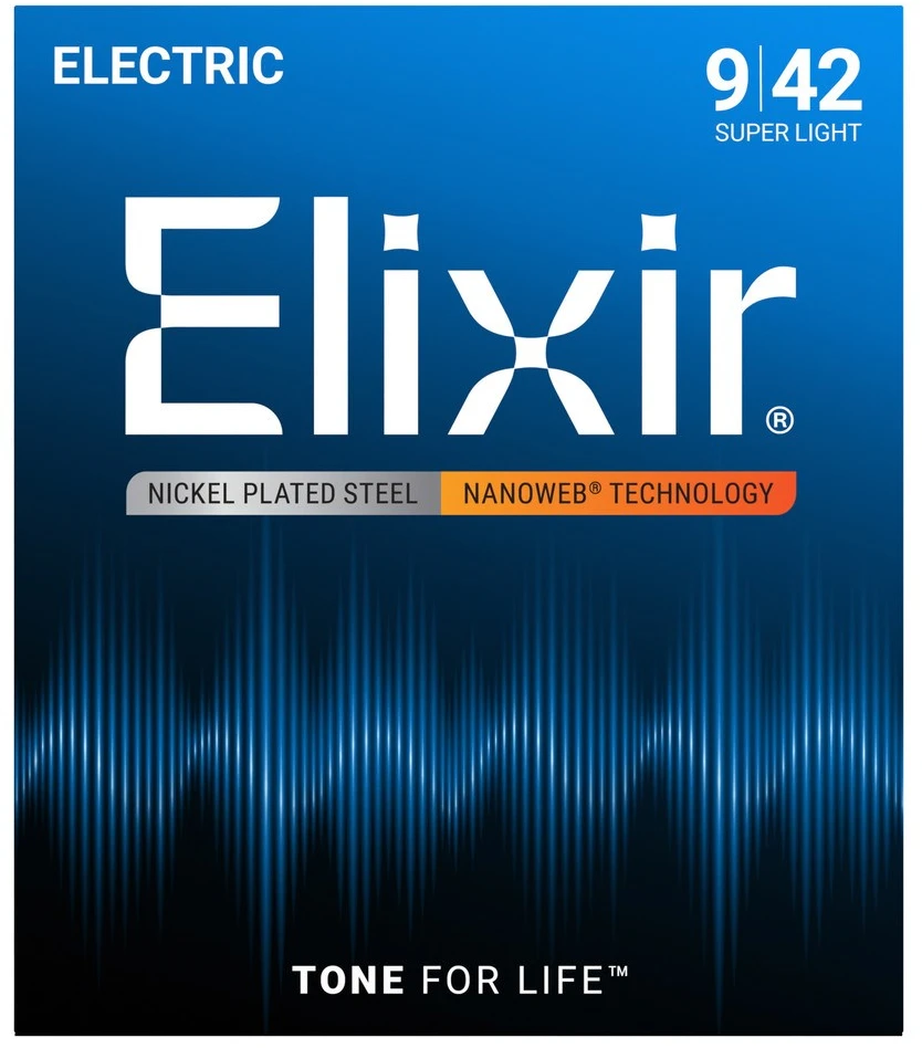 Elixir Strings Eliksyras Stygos el. gitarai Eliksyras 12002 Nanoweb 9-42