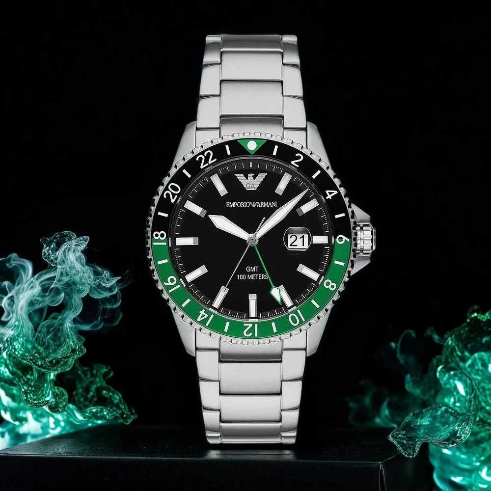 EMPORIO ARMANI AR11589 – Diver GMT vyriškas laikrodis (zi112a)