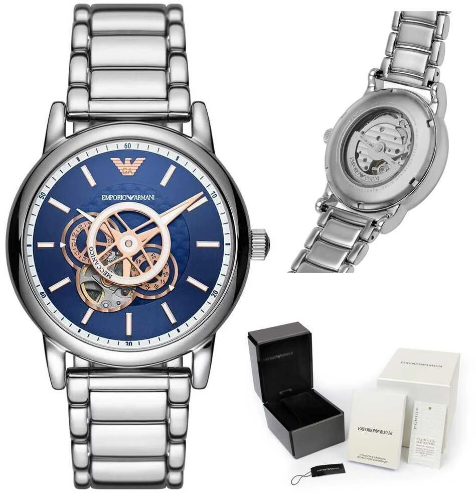 EMPORIO ARMANI LUIGI Open Heart AUTOMATIC vyriškas laikrodis AR60036