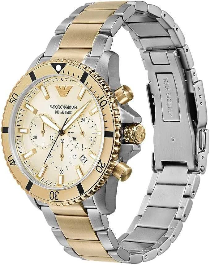 EMPORIO ARMANI VYRIŠKAS LAIKRODIS AR11606 Dvispalvis Chronografas + DĖŽUTĖ