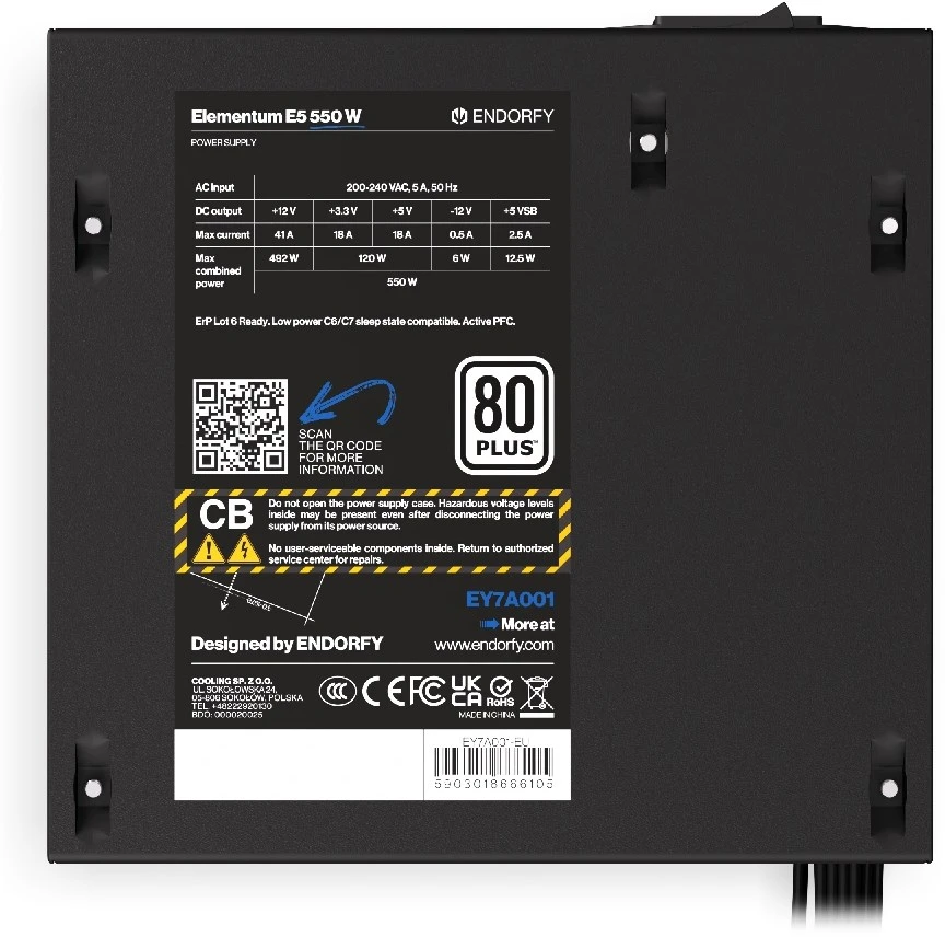 ENDORFY Elementum E5 450W maitinimo blokas 24 kontaktų ATX ATX Juodas