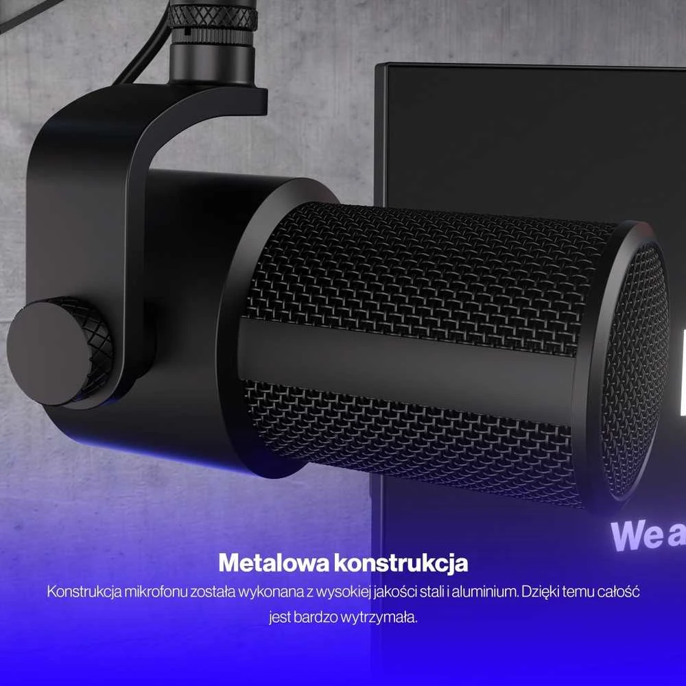 Endorfy Solum Studio juodas kondensatorinis mikrofonas su laidu + laikiklis | USB