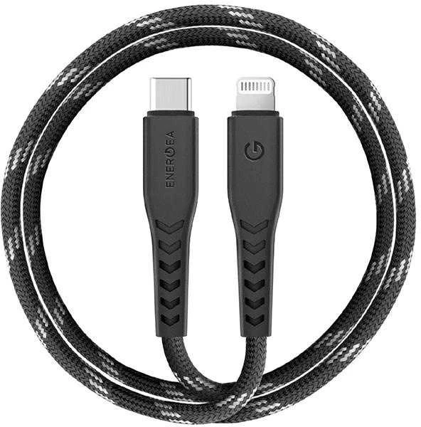 ENERGEA Nyloflex USB-C – Lightning Kabelis C94 MFI 1.5m juodos spalvos