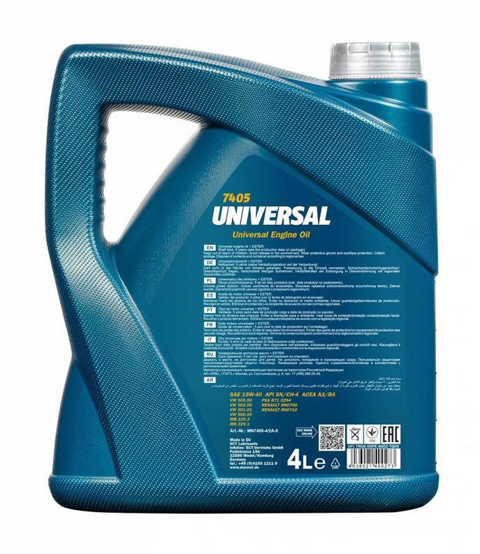 Automobilio variklio tepalas Mannol Universal, 15W-40, 5 l