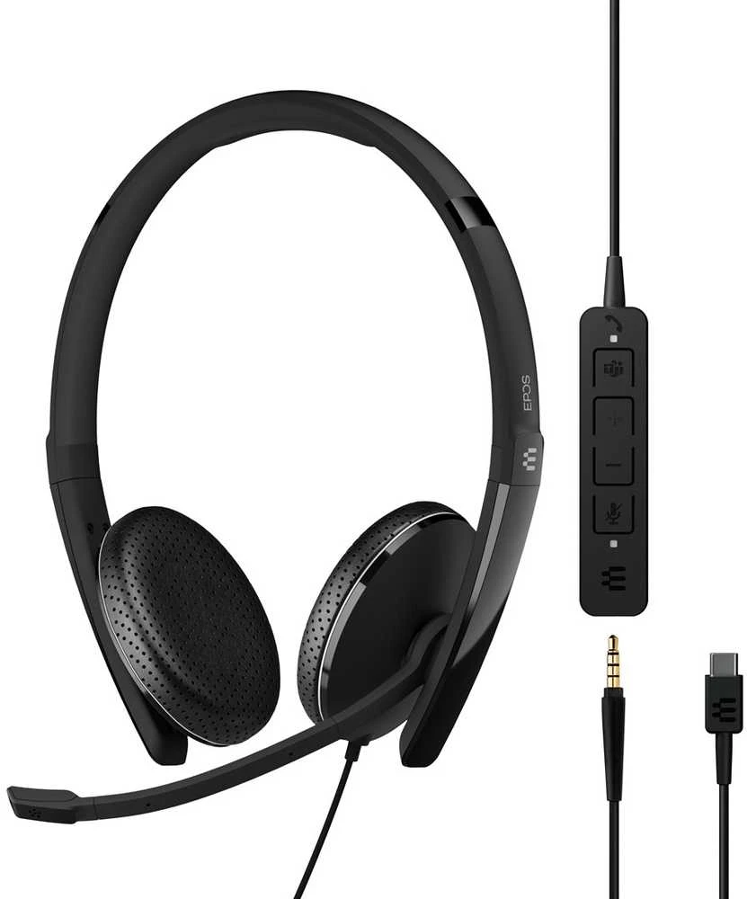Ausinės EPOS ADAPT 165T USB-C II, USB LAIDINIS DVIPUSIS 3,5 mm + USB