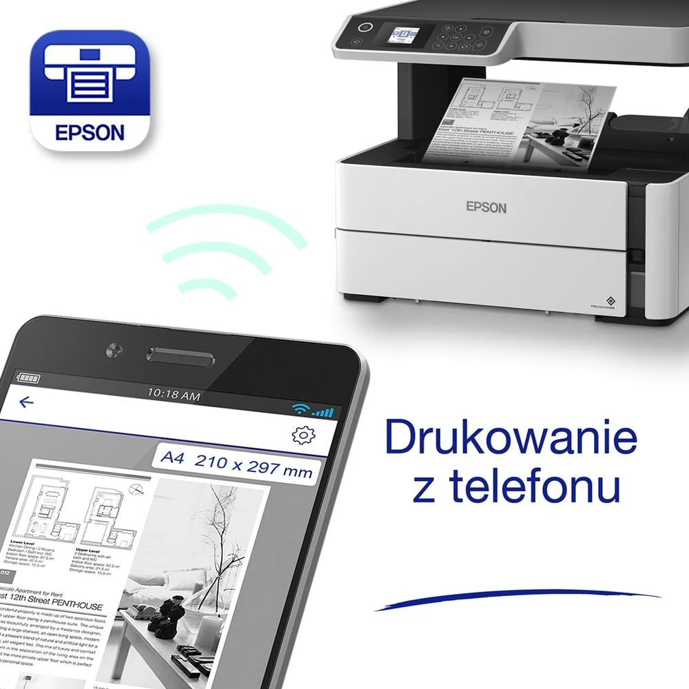 Daugiafunkcinis spausdintuvas Epson M2170 „EcoTank“ Wi-Fi“, LCD ekranas
