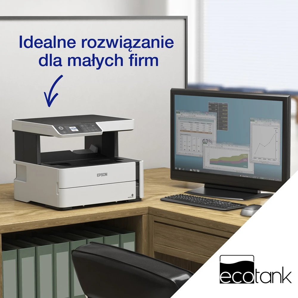 Daugiafunkcinis spausdintuvas Epson M2170 „EcoTank“ Wi-Fi“, LCD ekranas