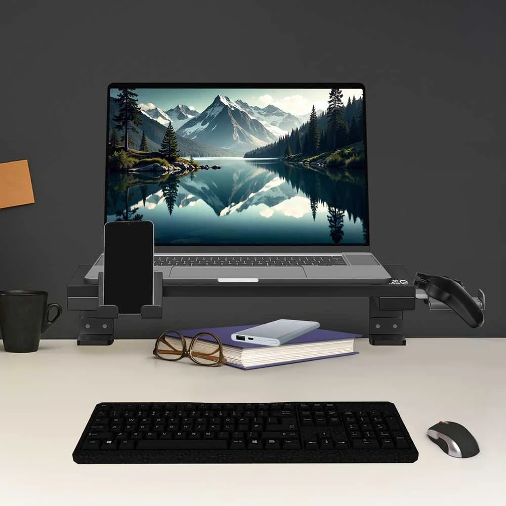 Ergo Office laptop / monitorius stand, max. load 20kg, for diag. 13-32", juodas, ER-303 B