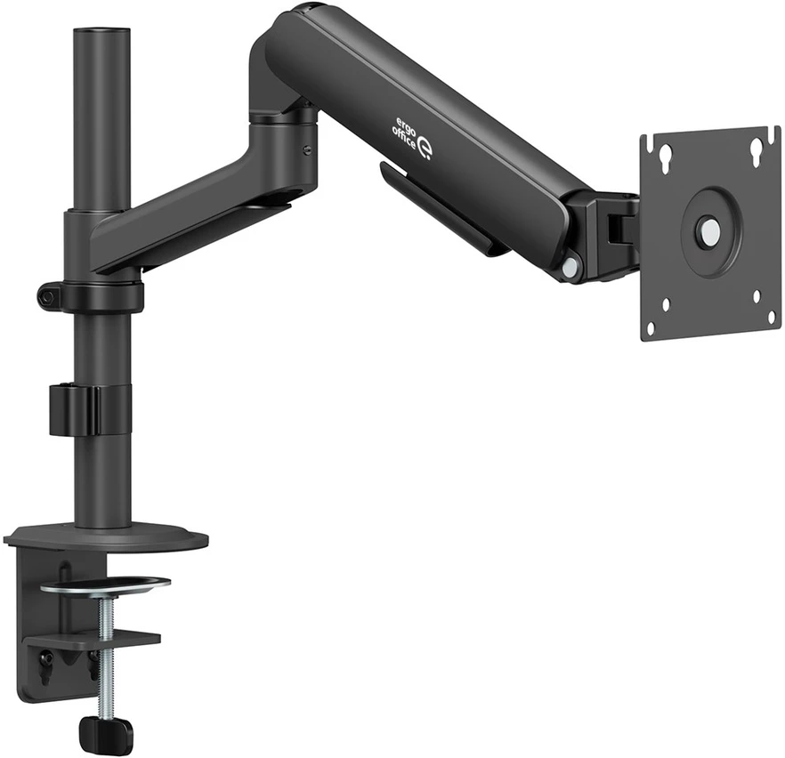 Laikiklis „Ergo Office“ monitoriaus laikiklis/pakabiklis, dujinė spyruoklė, 17"-32", 1-10 kg, matinės juodos spalvos, maks. VESA 100x100, ER-691 B