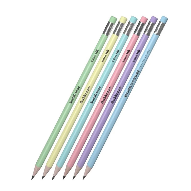 Grafitinis tribriaunis pieštukas PASTEL, ErichKrause, HB, su trintuku