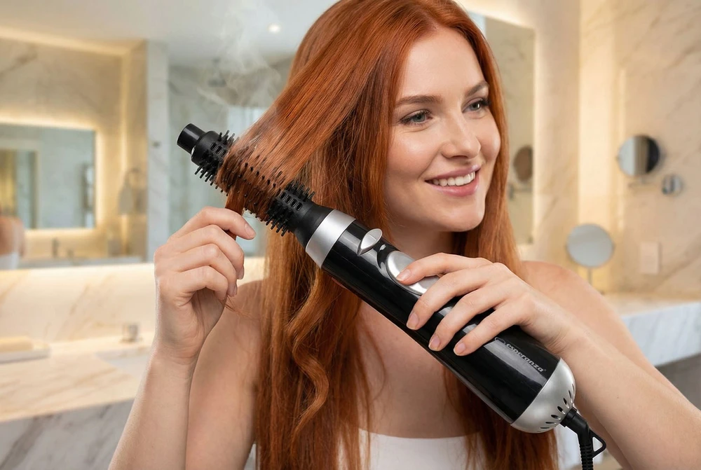 Rotating hair brush for hair Esperanza Nefertiti EBL001K (400W, juodos spalvos)