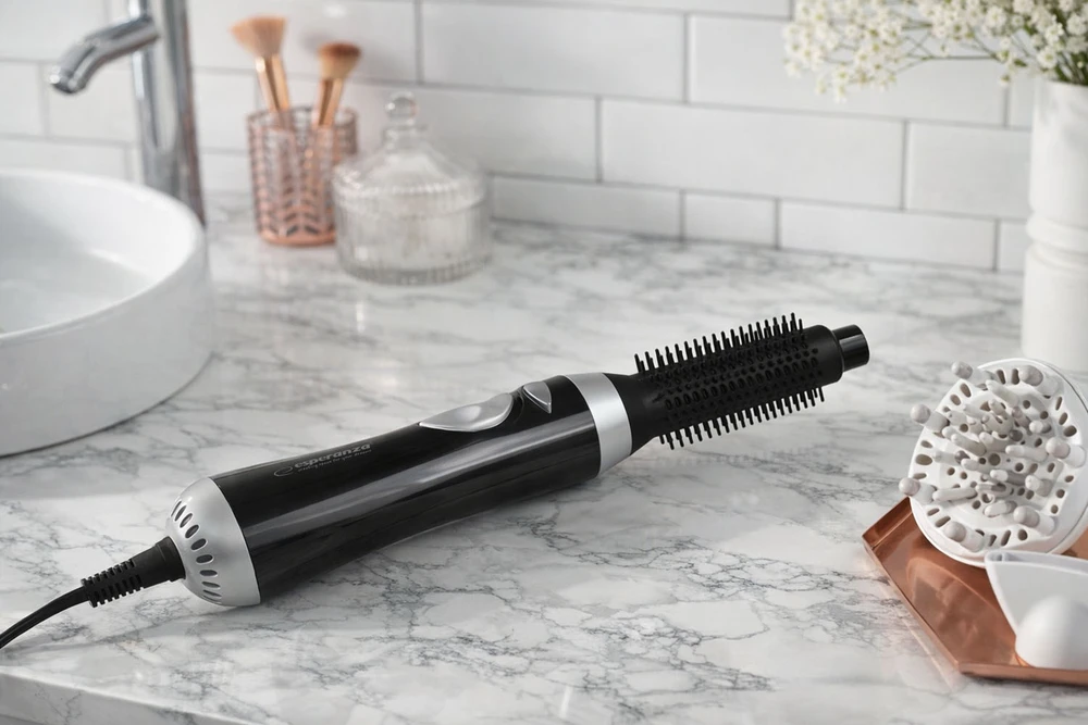 Rotating hair brush for hair Esperanza Nefertiti EBL001K (400W, juodos spalvos)