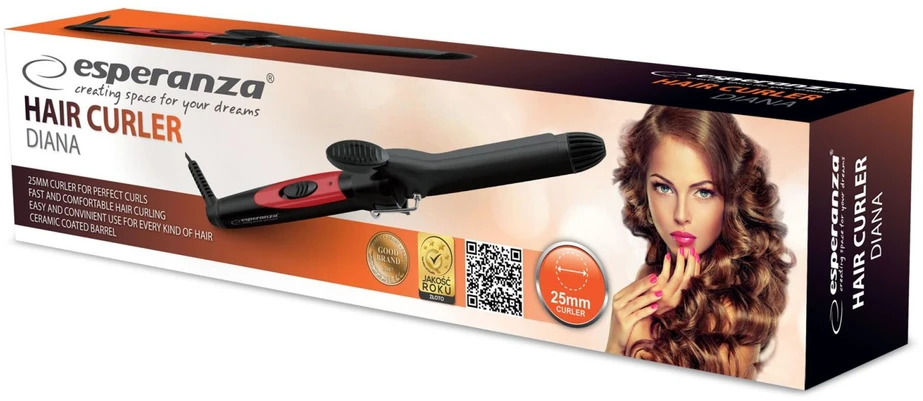 Curling iron Esperanza Diana EBL005 (25W, juodos spalvos)