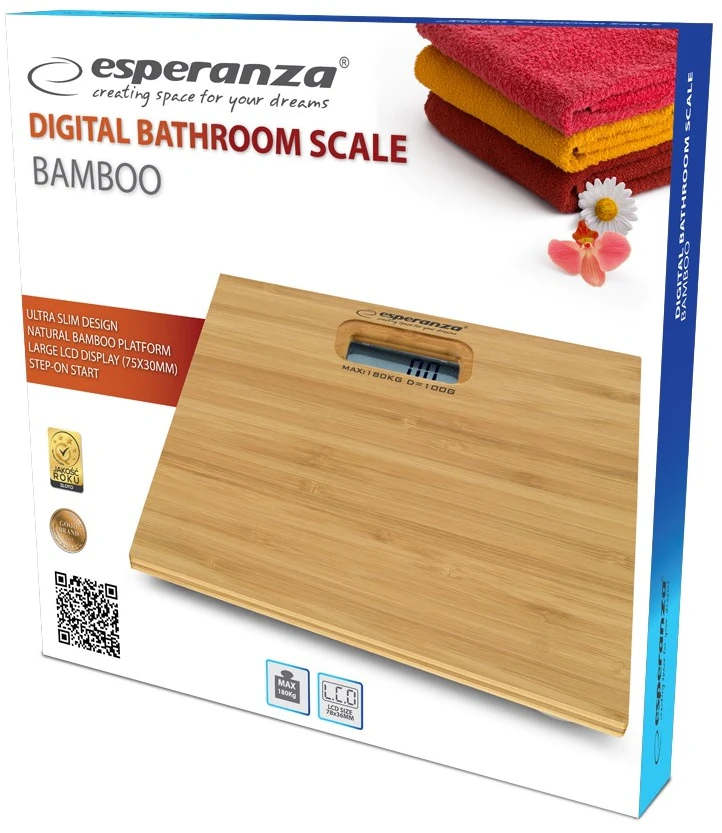 Svarstyklės vonios kambariui Esperanza Bamboo EBS012 (ruda spalva)