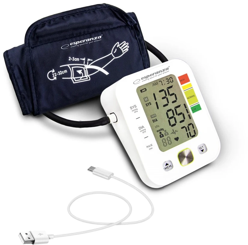 Kraujospūdžio matuoklis ESPERANZA ECB003 - 5901299954256 VERVE ARM BLOOD PRESSURE MONITORIUS