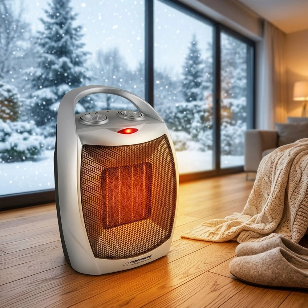 ESPERANZA Heater fan electric nza EHH006 1500W 3 heating levels juodos spalvos sidabrinis