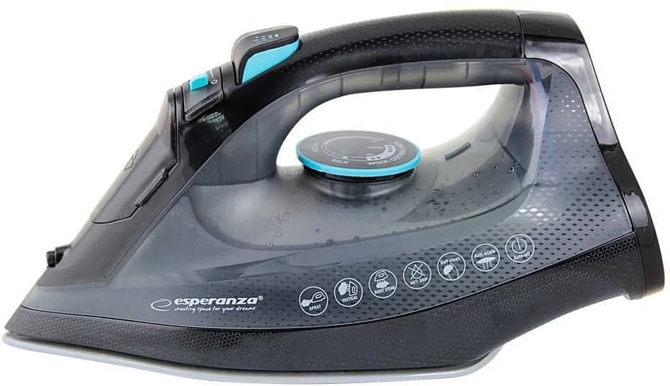 Esperanza EHI010 Garų lygintuvas Ceramic soleplate Pilkas, Juodas 2600 W