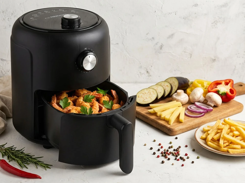 Esperanza EKA001 Riebalų neturinti gruzdintuvė 2,6L 1000W Juodas