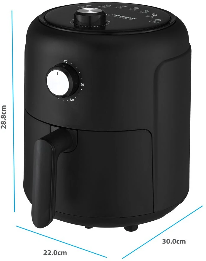 Esperanza EKA001 Riebalų neturinti gruzdintuvė 2,6L 1000W Juodas