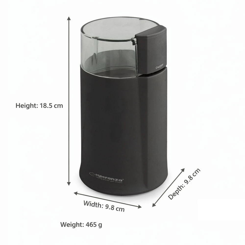 Kavamalė Grinder for coffee Esperanza Espresso EKC001K (160W, impact, juodos spalvos)