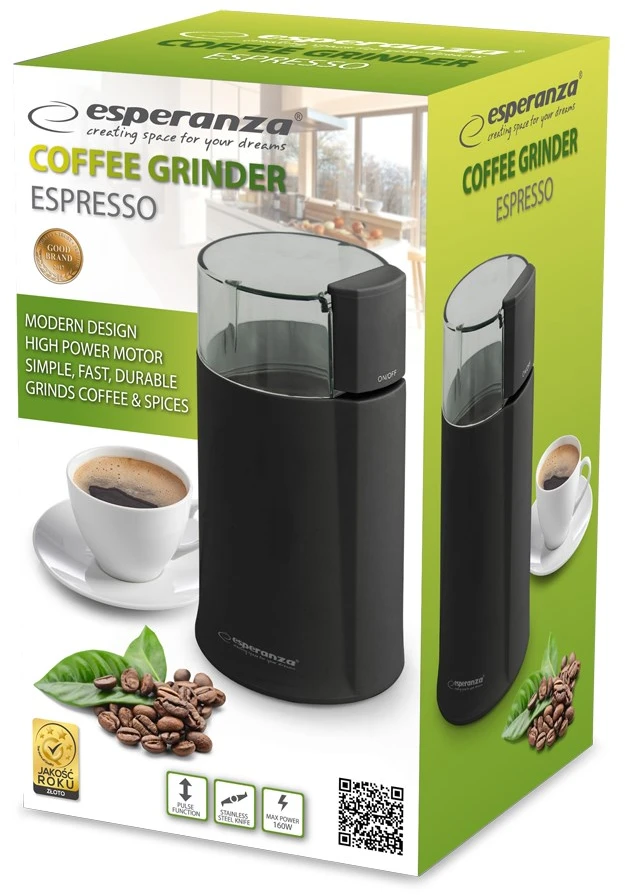 Kavamalė Grinder for coffee Esperanza Espresso EKC001K (160W, impact, juodos spalvos)