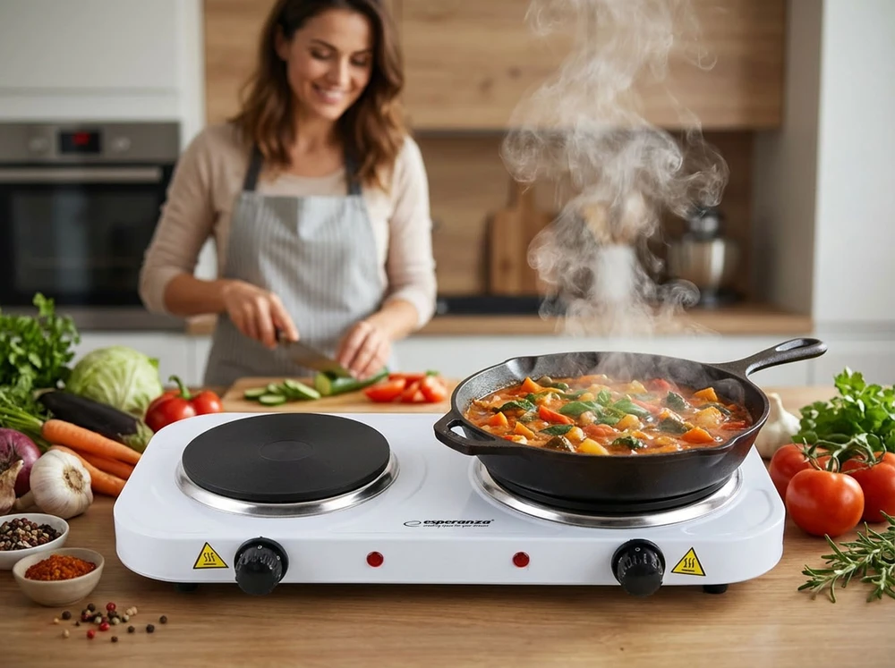Esperanza EKH014W Electric cooker 2 zones Baltas