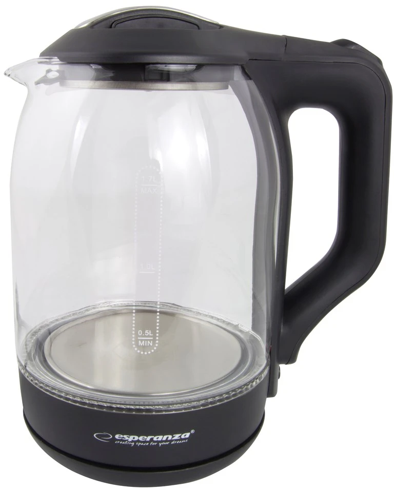 ESPERANZA EKK025K - 5901299949771 YUKON Electric Virdulys 1.7L GLASS WITH LED LIGHT