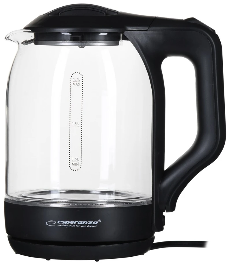 ESPERANZA EKK025K - 5901299949771 YUKON Electric Virdulys 1.7L GLASS WITH LED LIGHT