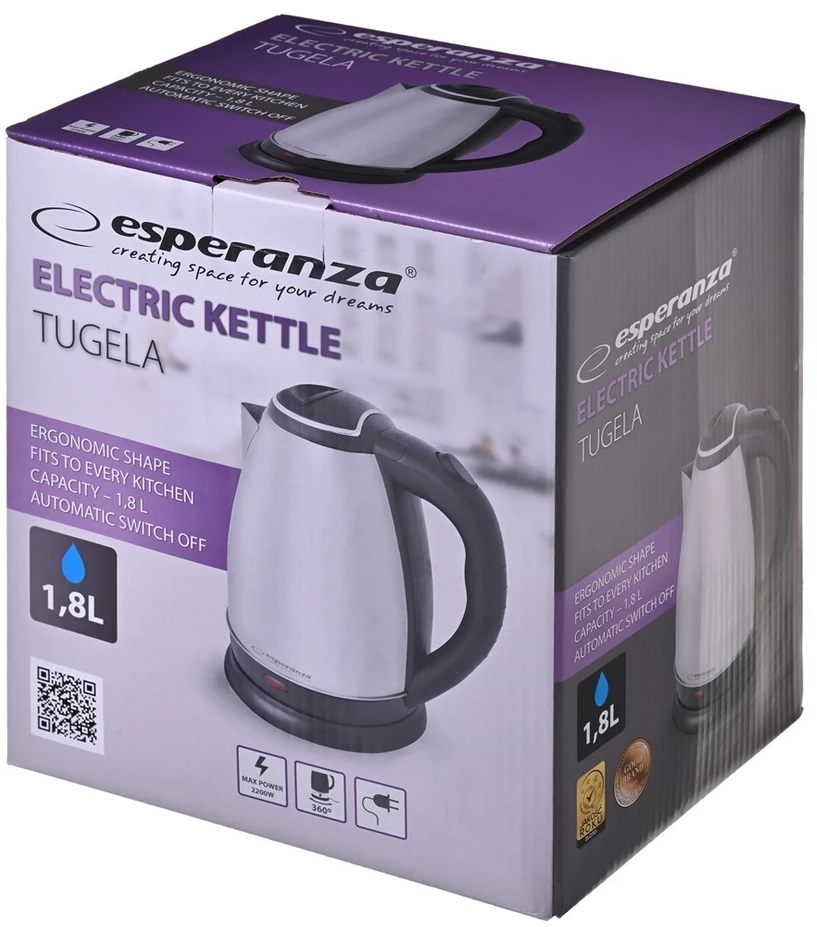 Elektrinis Virdulys - Esperanza EKK104X 1,8 L Juoda, Multi Spalvos 2200 W