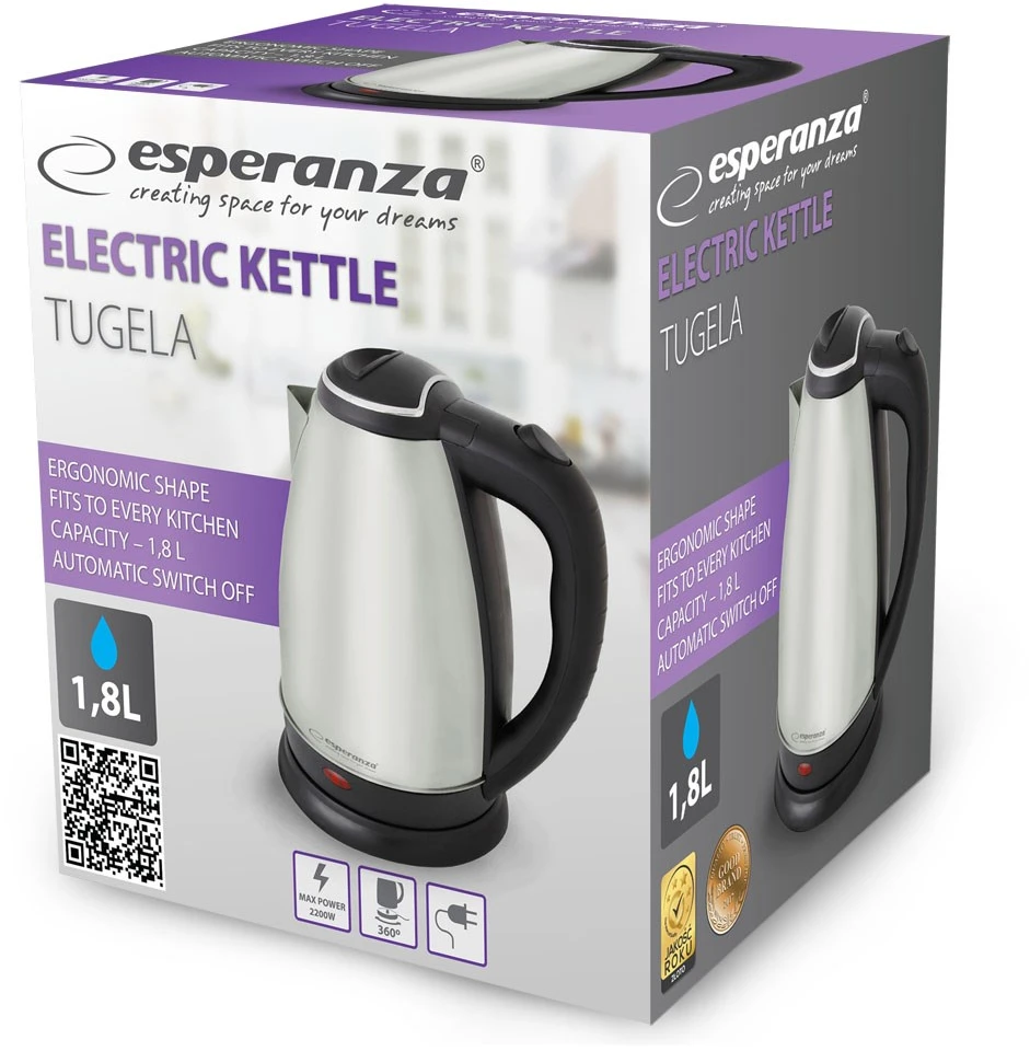 Elektrinis Virdulys - Esperanza EKK104X 1,8 L Juoda, Multi Spalvos 2200 W