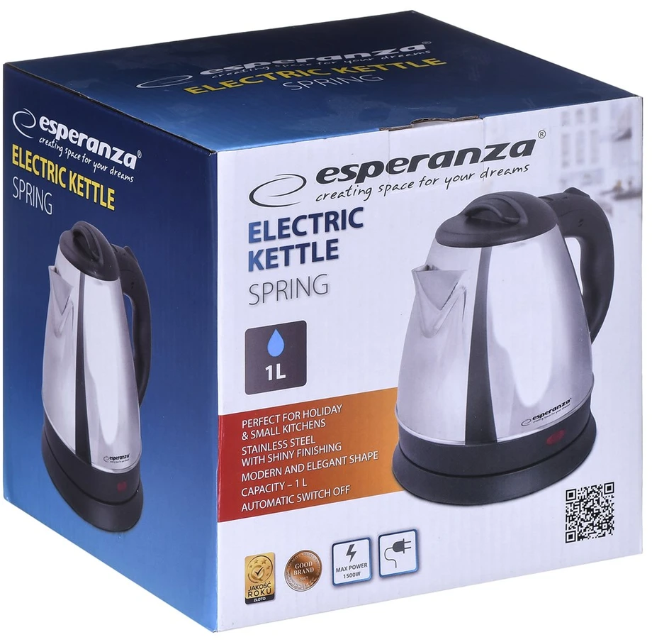 Elektrinis Virdulys - Esperanza EKK116S 1L 1350W Sidabrinis